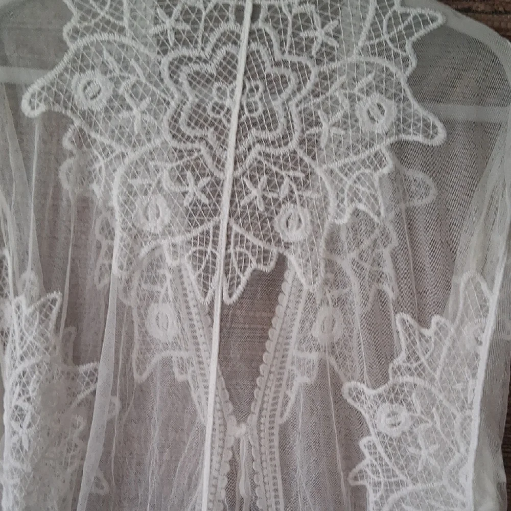 Boho Lace Kimono – Ombre Blue Fade & Romantic Lace - Picture 6 of 10